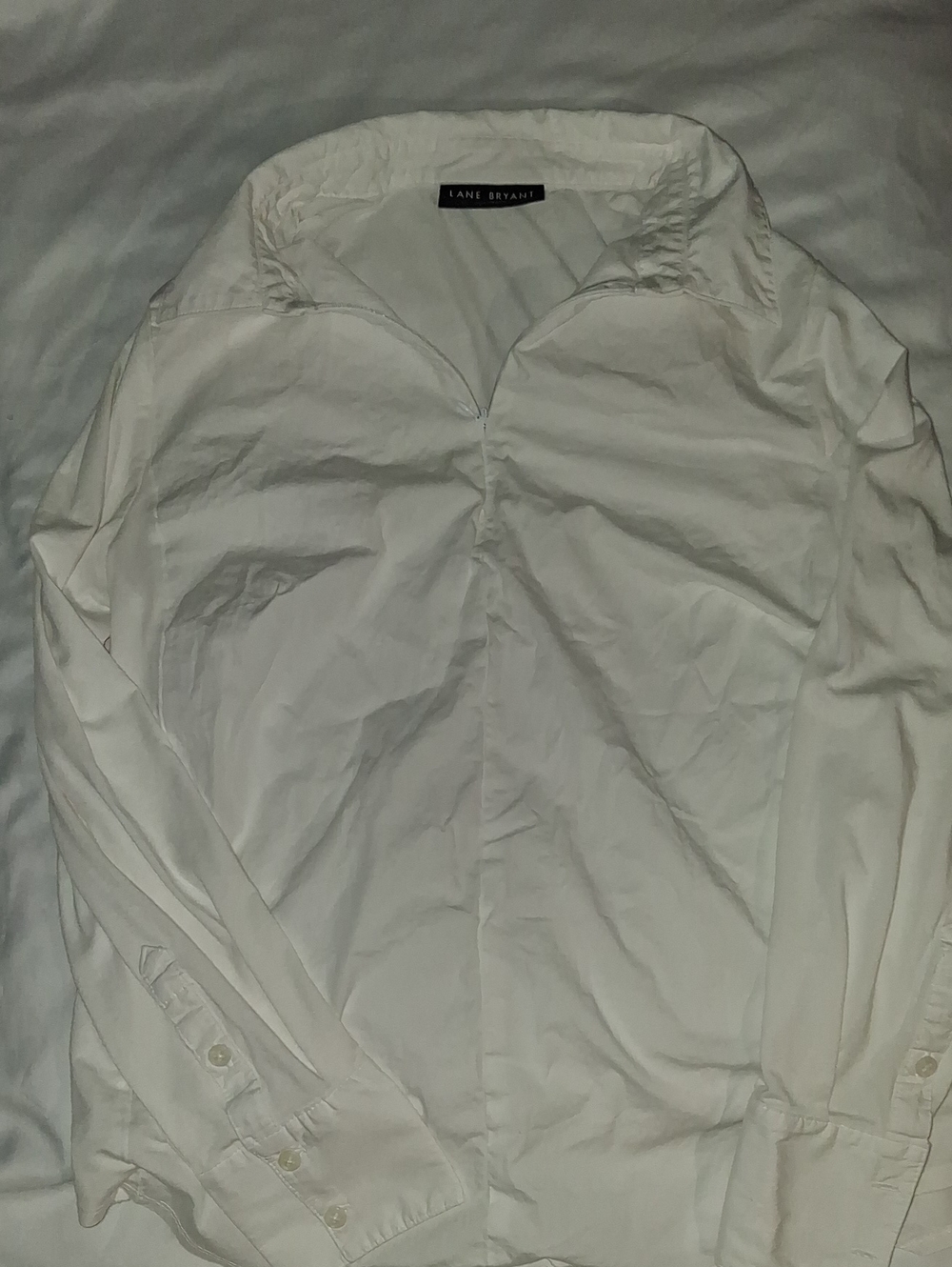 Lane Bryant Men's White Button-Up Dress Shirt